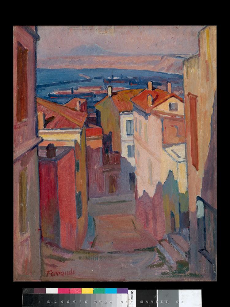 AUGUSTIN FERRANDO 1880-1957 10-  Oran, les bas quartiers  et le port.jpg
